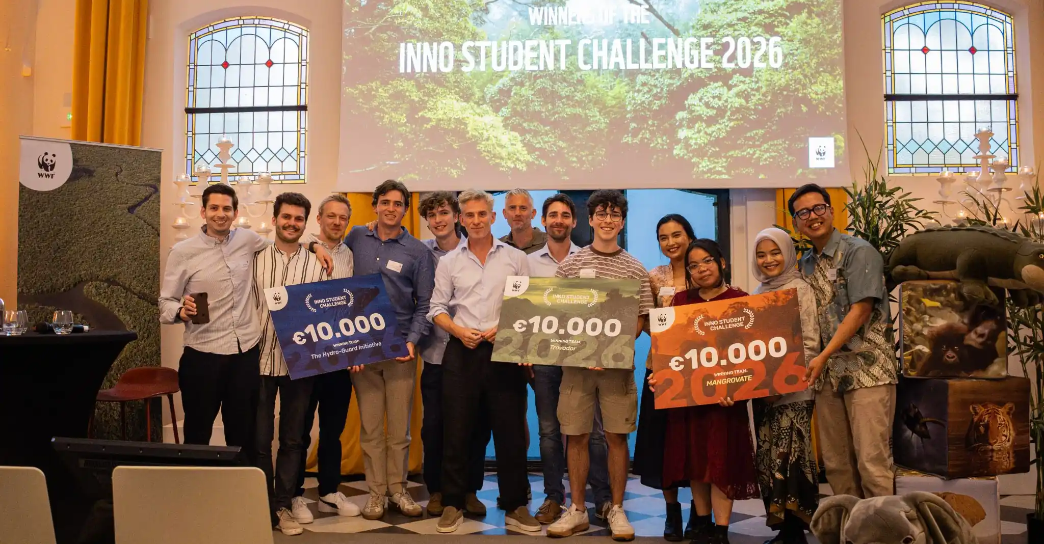 Mangrovate team and participants at an environmental innovation award event